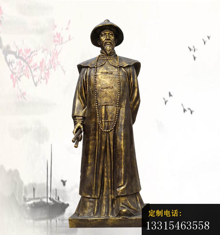 林则徐铜雕 公园古代名人铜雕 (2)_750*800