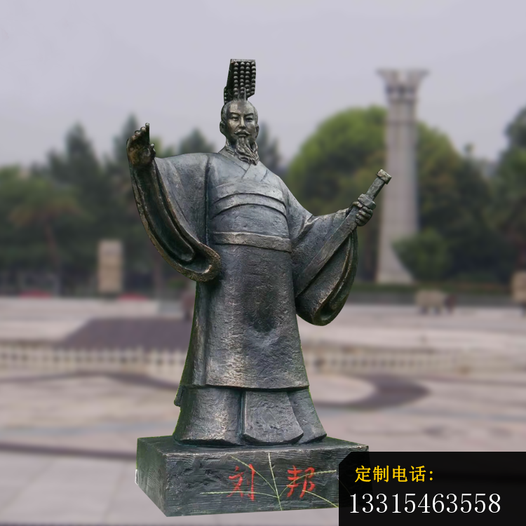 刘邦铜雕，广场古代名人铜雕 (2)_750*750