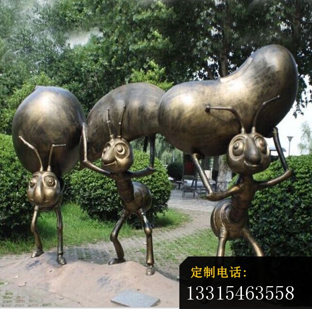 蚂蚁搬家铜雕，公园动物雕塑(1)_628*623