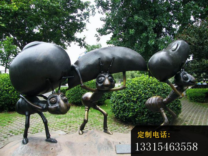 蚂蚁搬家铜雕，公园动物铜雕 (1)(1)_720*540