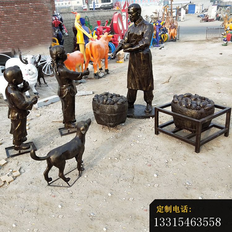 买卖小吃的人物铜雕步行街小品铜雕_750*750