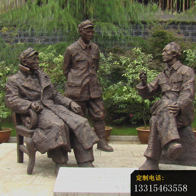 毛泽东刘伯承铜雕 近代伟人铜雕_800*800