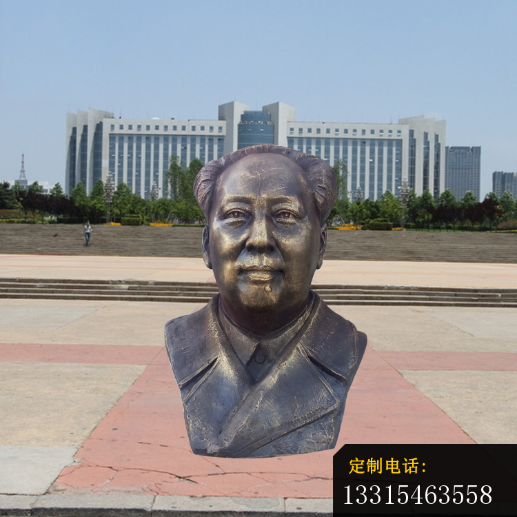 毛泽东胸像铜雕，伟人铜雕 (3)_750*750
