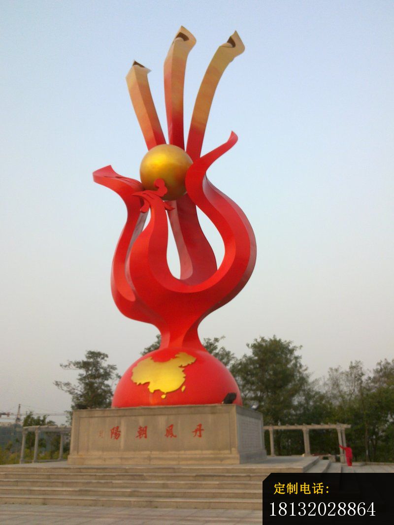 不锈钢丹凤朝阳雕塑，广场不锈钢雕塑_800*1066