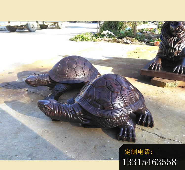 母子乌龟铜雕 公园动物雕塑_750*690