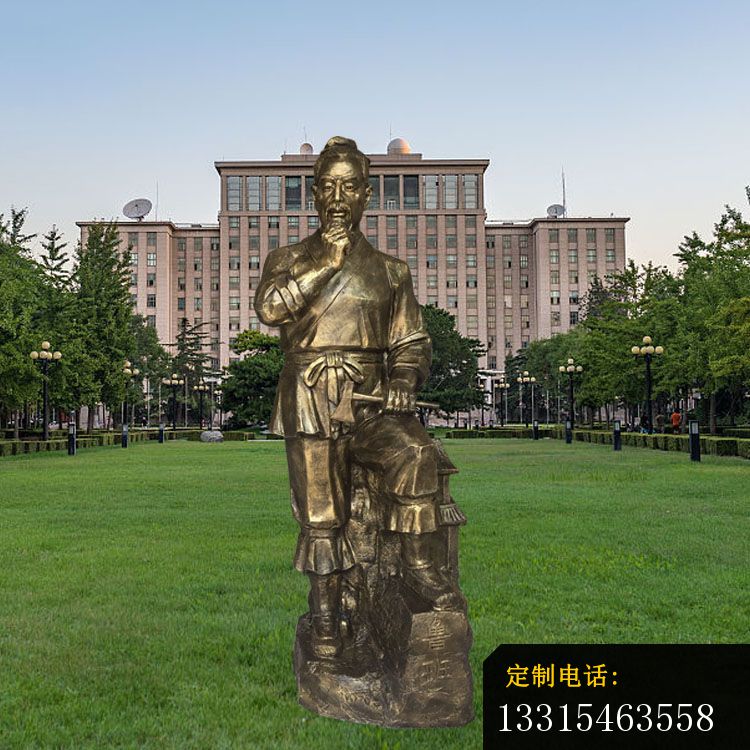 木匠祖师鲁班铜雕，公园古代人物铜雕_750*750