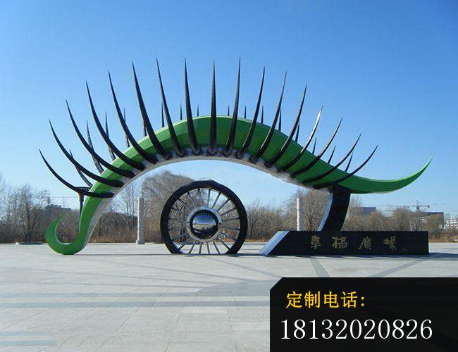 不锈钢眼睛雕塑，广场景观雕塑_650*500