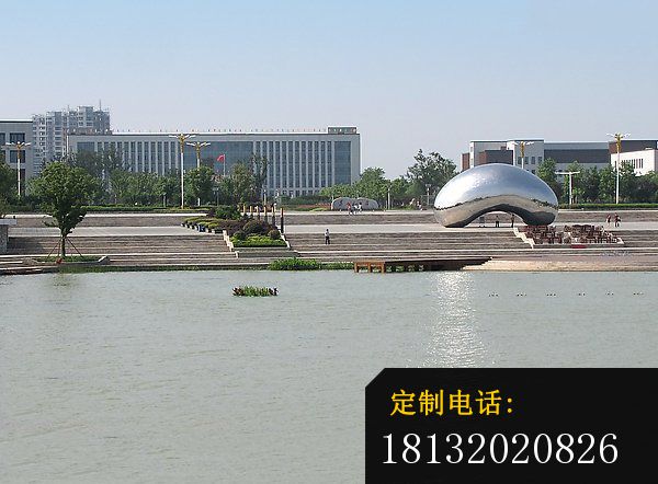 不锈钢异形水滴雕塑  不锈钢抽象雕塑  广场景观雕塑 (3)_600*442