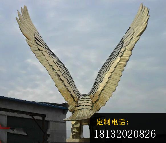 不锈钢展翅的雄鹰雕塑  不锈钢动物雕塑  广场景观雕塑 (3)_582*504