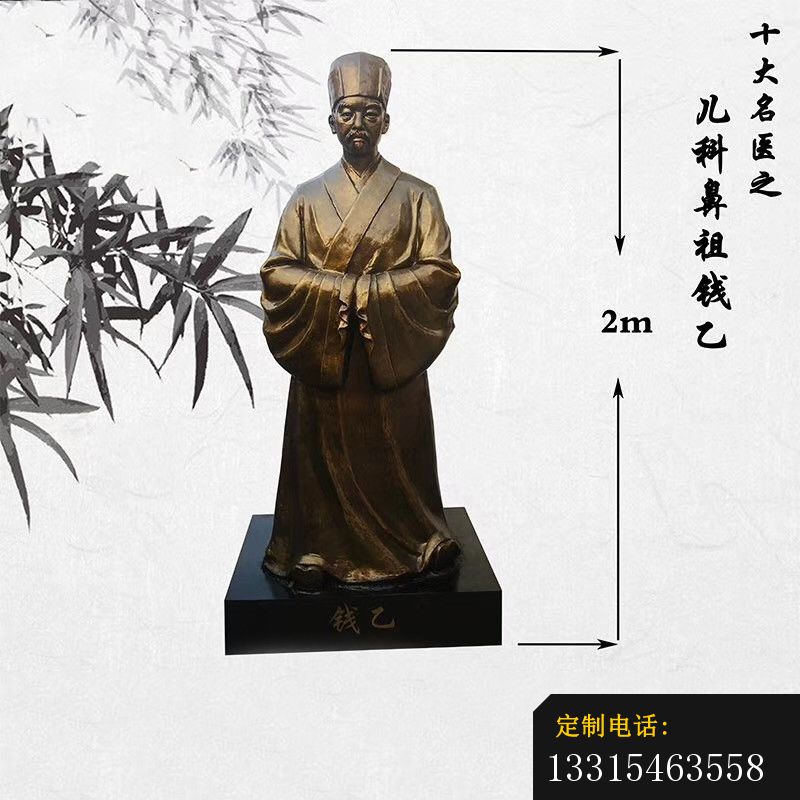 钱乙铜雕，古代名人铜雕 (2)_800*800