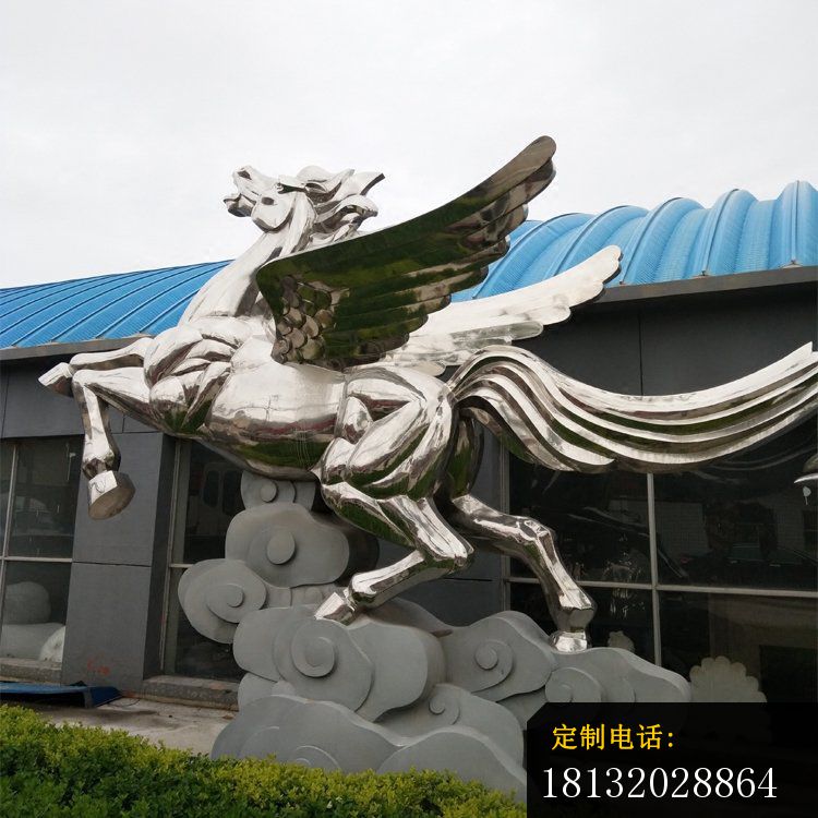 不锈钢飞马雕塑，城市景观雕塑_750*750