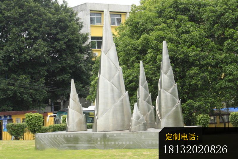 不锈钢竹笋雕塑  不锈钢公园景观雕塑_800*533