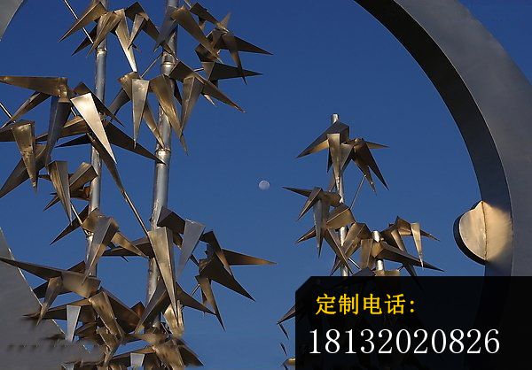 不锈钢竹子雕塑  不锈钢公园景观雕塑_600*418
