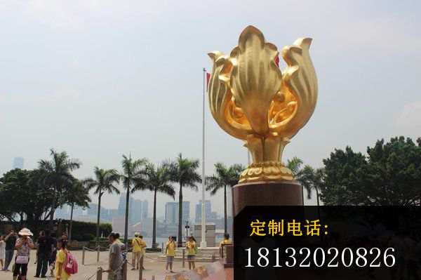 不锈钢紫荆花广场景观雕塑_600*399
