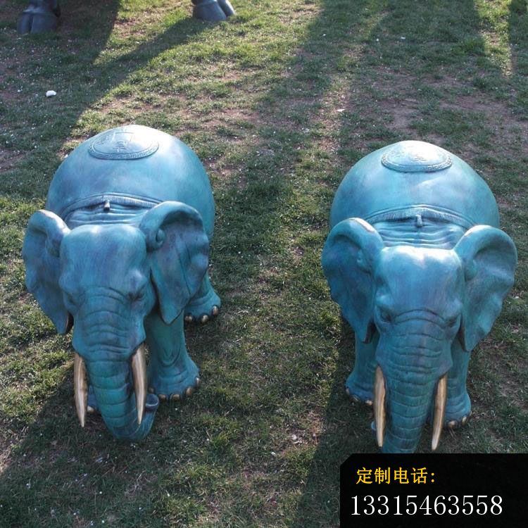 青铜大象雕塑，庭院动物铜雕 (3)_750*750
