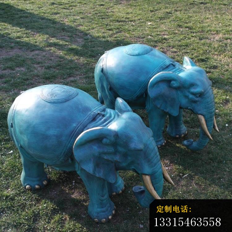 青铜大象雕塑，庭院动物铜雕 (4)_750*750