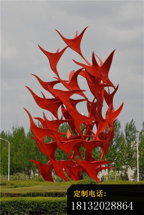 不锈钢飞翔的天鹅 公园抽象动物雕塑_500*744