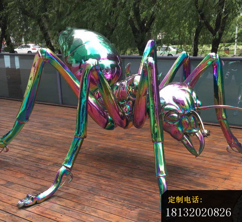 彩色不锈钢蚂蚁雕塑，公园动物雕塑_800*736