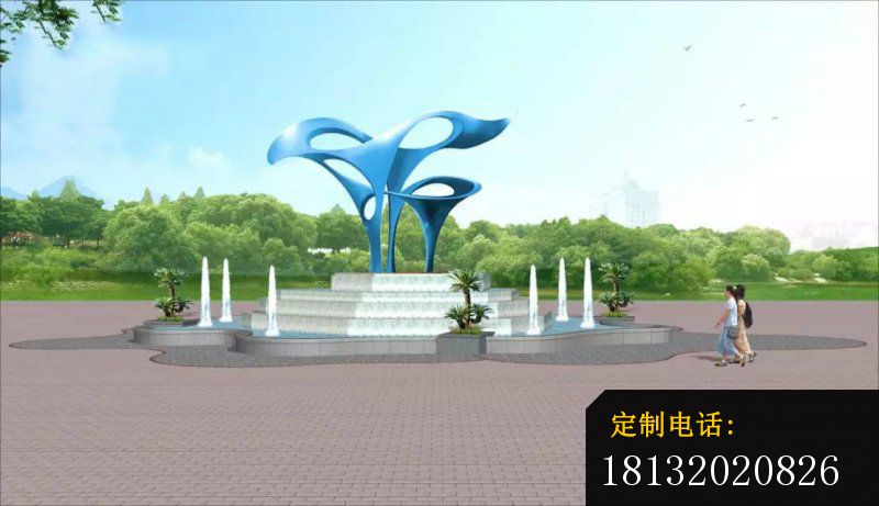 草原雕塑  不锈钢抽象雕塑  广场不锈钢_800*461