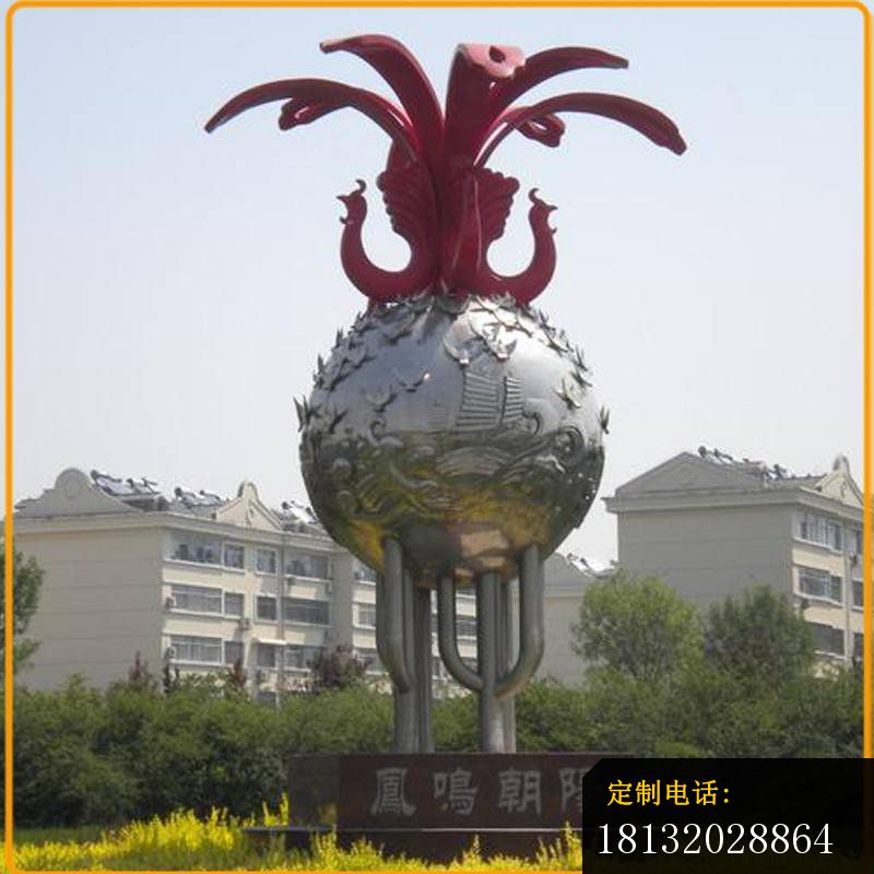 不锈钢凤鸣朝阳雕塑，广场不锈钢雕塑_800*800