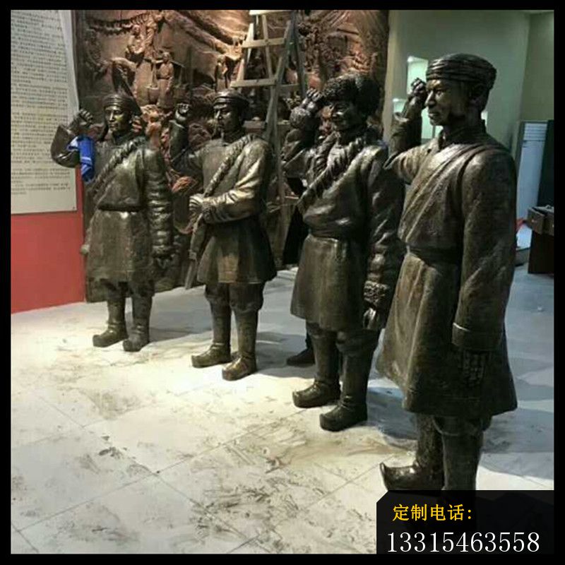 入党宣誓的人物铜雕，纪念馆人物铜雕 (2)_800*800