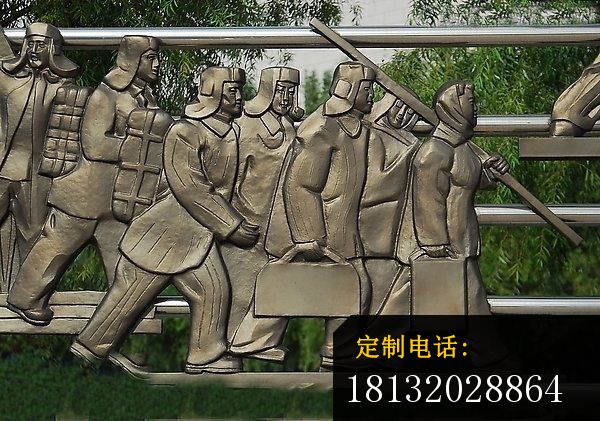 不锈钢工人雕塑 公园不锈钢浮雕_600*421