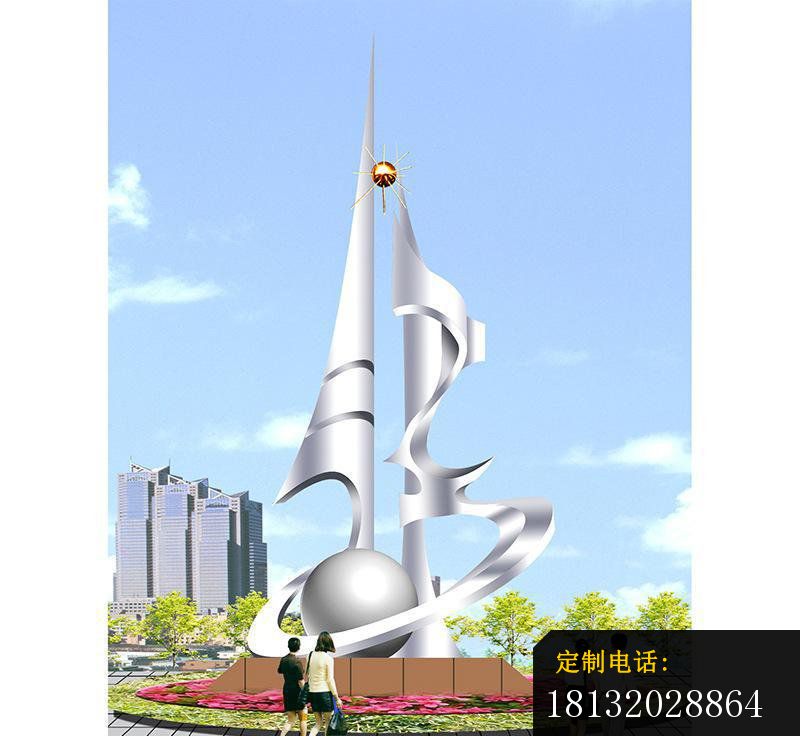 不锈钢光明雕塑，广场景观雕塑 (2)_800*736