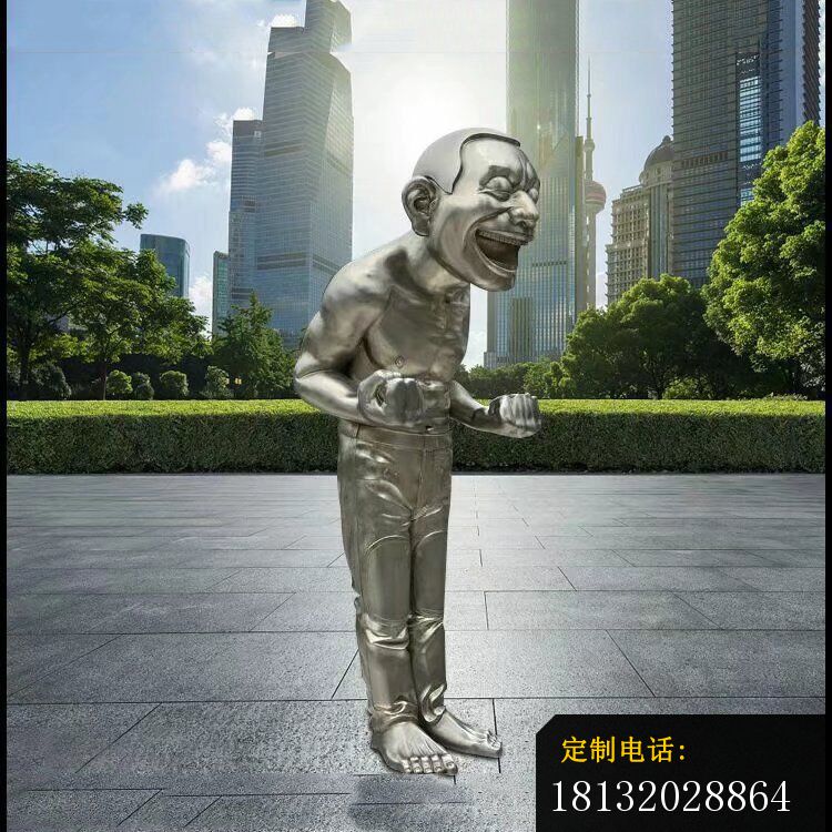 不锈钢哈哈大笑的人物广场不锈钢雕塑 (5)_750*750