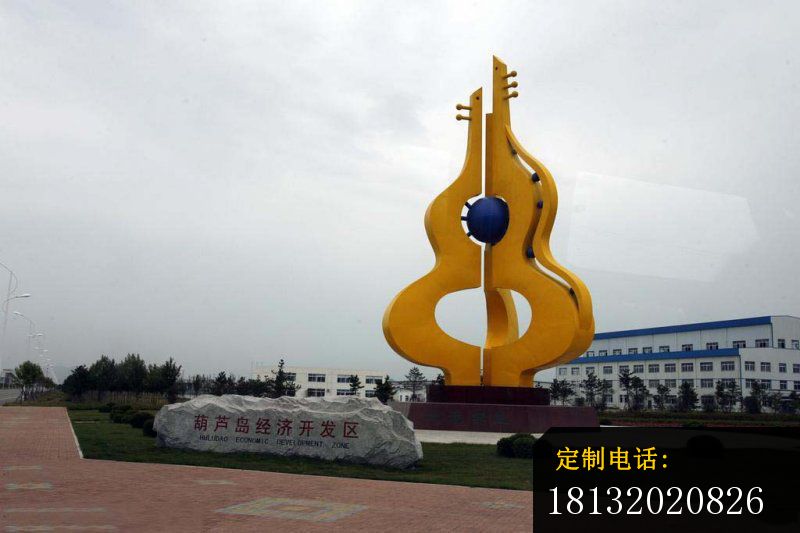 抽象葫芦琵琶雕塑 不锈钢广场雕塑 (3)_800*533