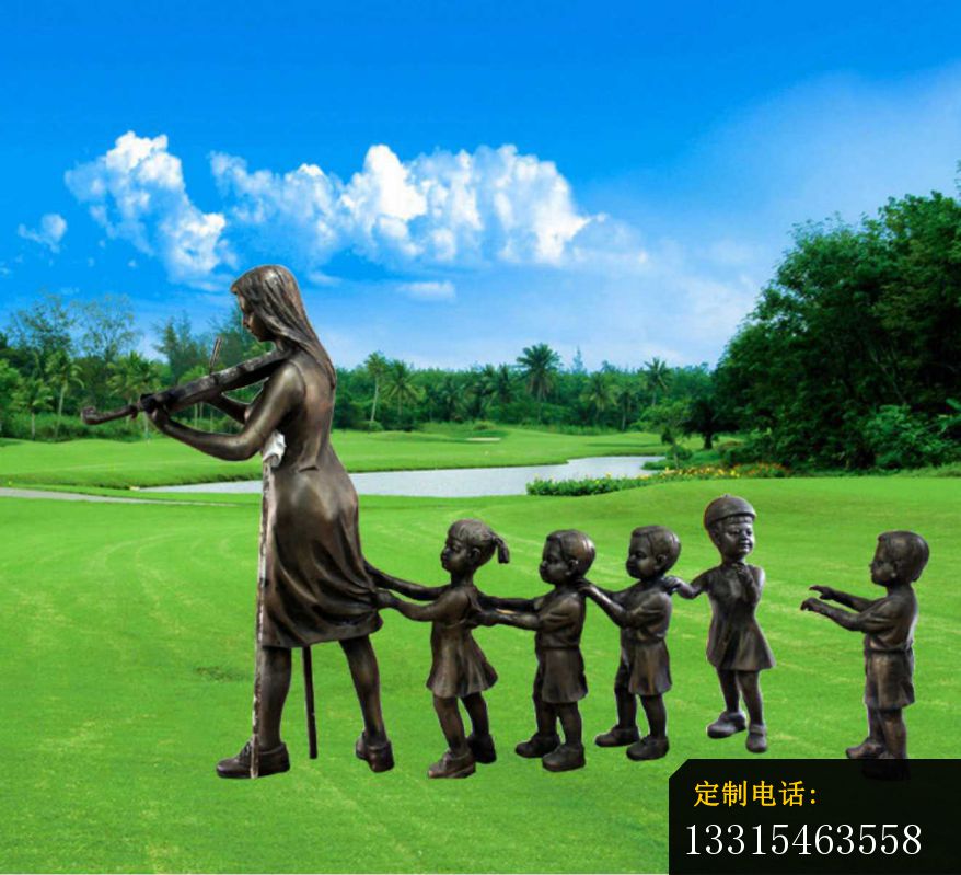 师生情铜雕，公园景观雕塑_878*799