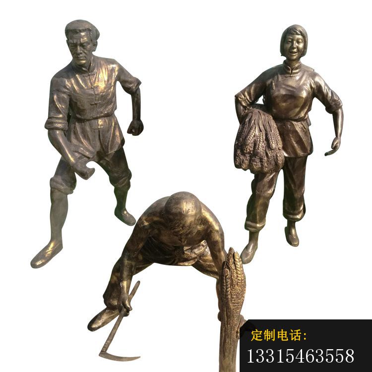 收稻米做农活的人物铜雕  公园小品铜雕 (3)_750*750