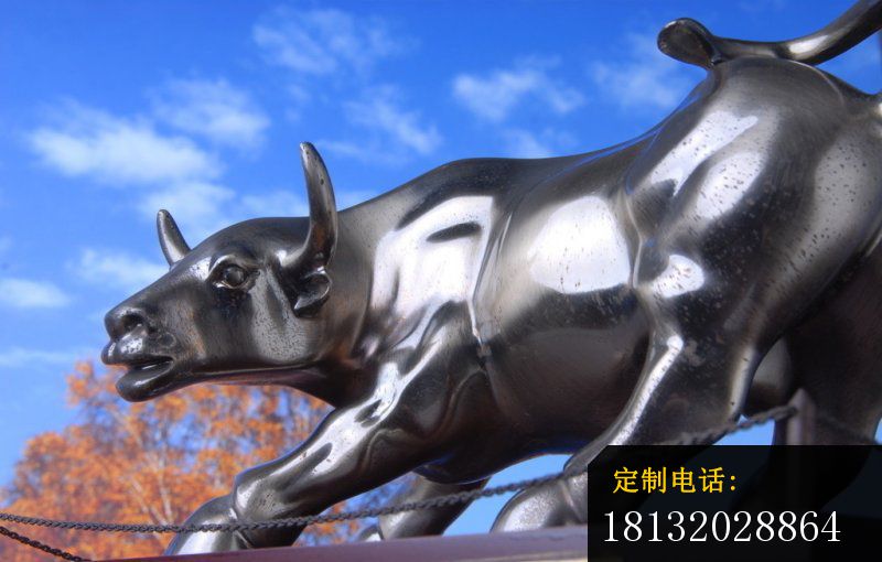 不锈钢华尔街牛，广场景观雕塑_800*510