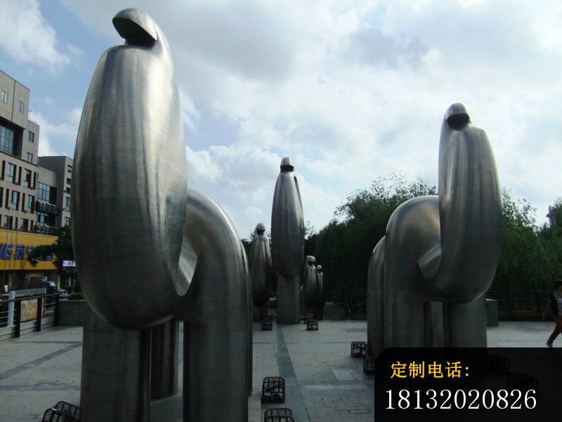 大型不锈钢抽象骆驼雕塑 公园动物雕塑_800*600