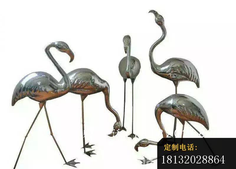 不锈钢火烈鸟雕塑  商场动物雕塑 (2)_800*576