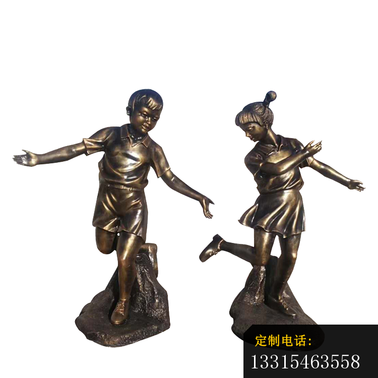 踢毽子的儿童铜雕，学校人物铜雕 (8)_750*750