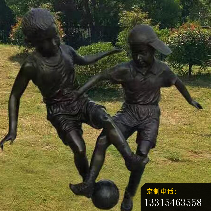 踢足球的小孩铜雕 公园人物铜雕_800*800