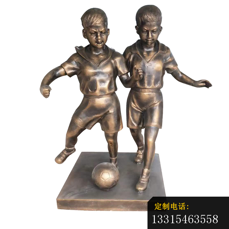 踢足球的小男孩铜雕，校园人物铜雕 (5)_750*750