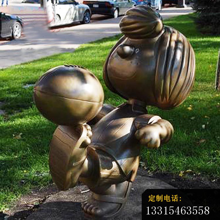 踢球的小女孩铜雕 公园小品铜雕_750*750