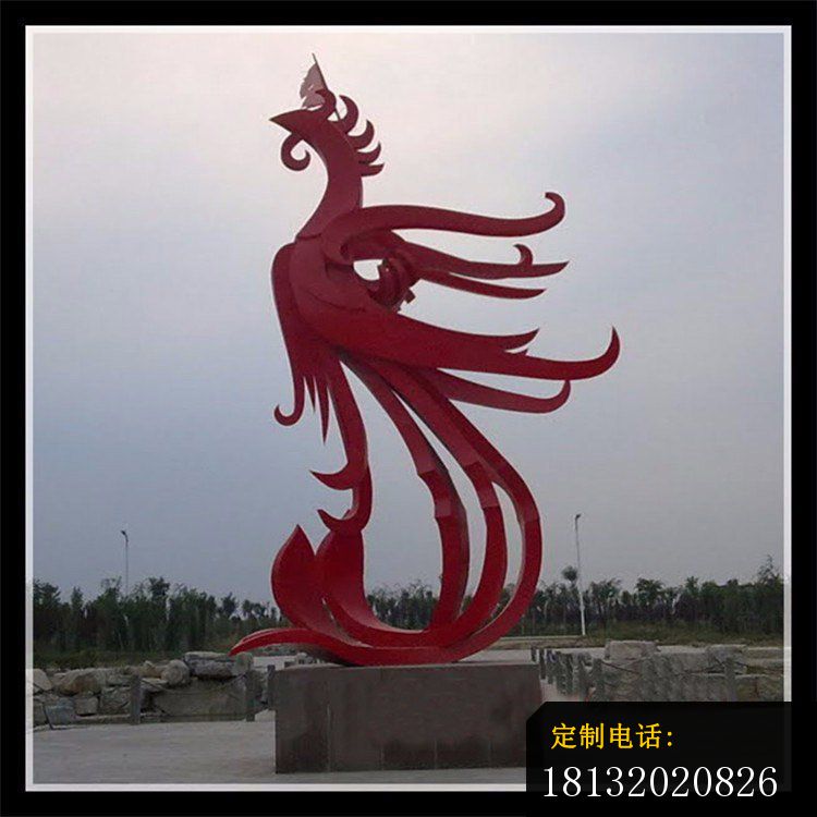飞翔的凤凰雕塑，广场不锈钢雕塑 (2)_750*750