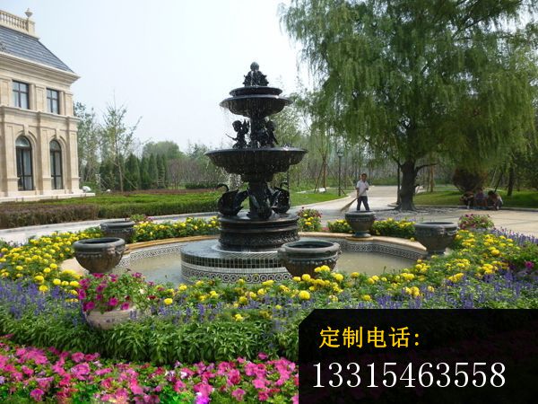 天鹅喷泉铜雕双层公园喷泉铜雕(1)_600*450