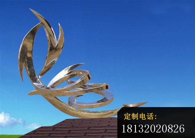风神大地雕塑  不锈钢抽象雕塑  不锈钢广场雕塑_670*473