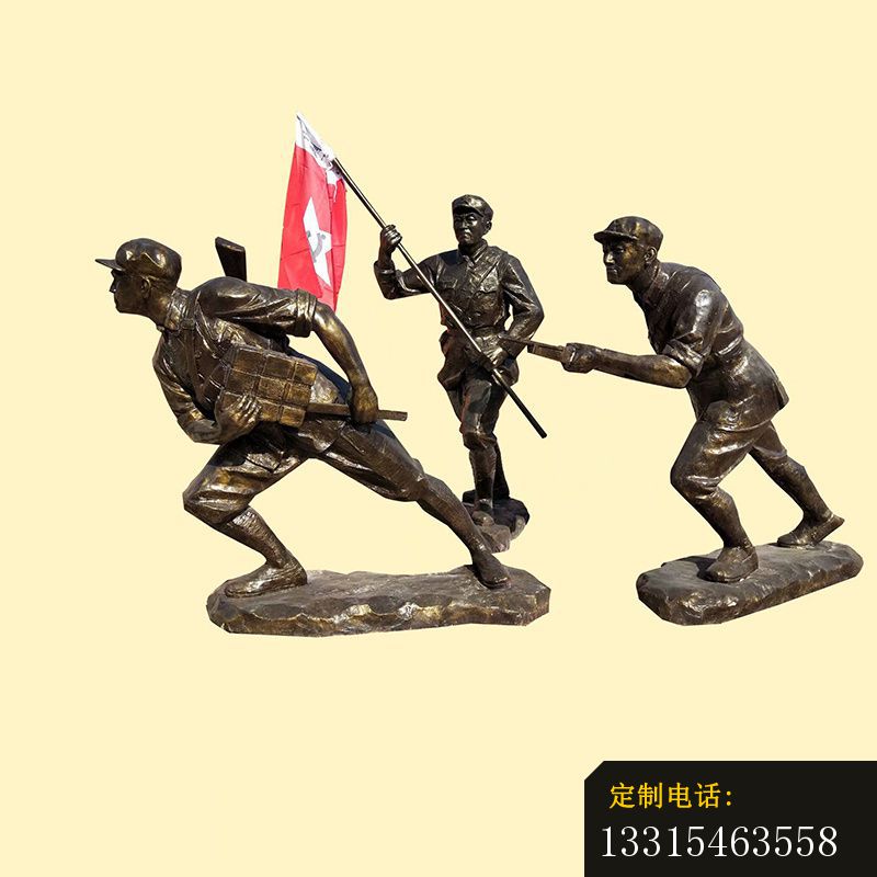铜雕八路军打仗雕塑，广场景观铜雕 (3)_800*800
