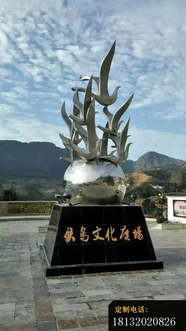 候鸟雕塑  不锈钢抽象雕塑  公园景观雕塑_640*1139