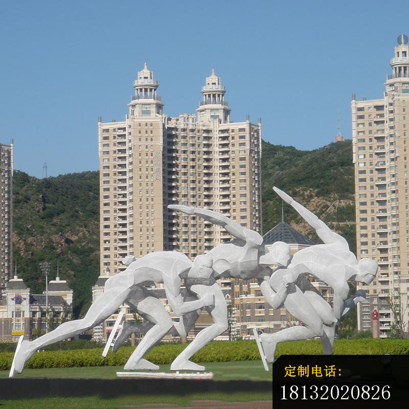 滑冰比赛人物雕塑，不锈钢抽象人物雕塑_800*800