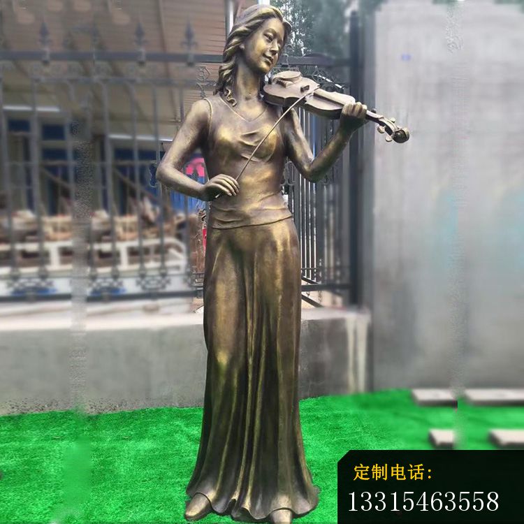 铜雕广场欧式拉小提琴人物雕塑_750*750