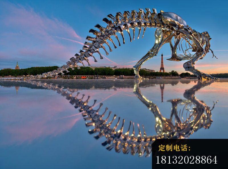 不锈钢恐龙化石雕塑，广场不锈钢雕塑_800*594