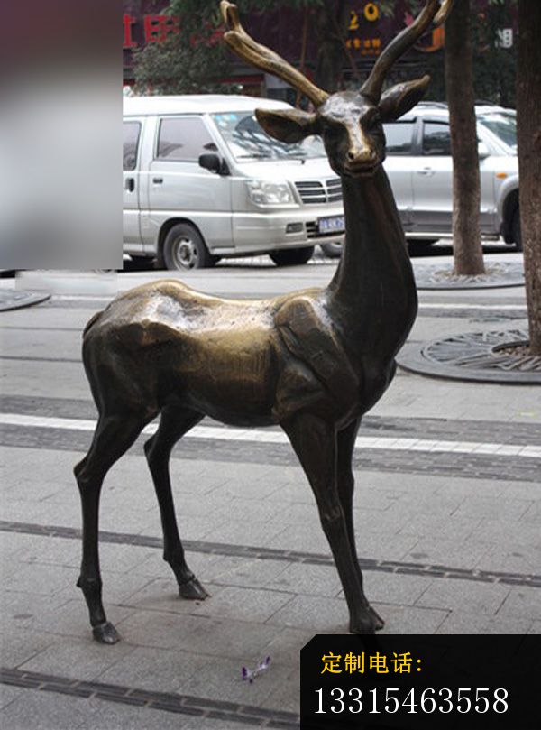 铜雕鹿 公园动物铜雕 (2)_600*809