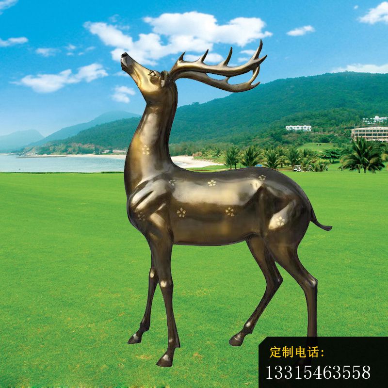 铜雕梅花鹿，公园动物铜雕 (2)_800*800