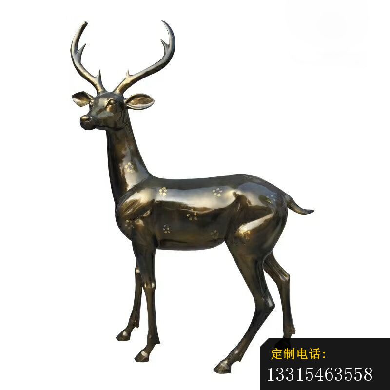 铜雕梅花鹿，公园动物铜雕 (3)_800*800