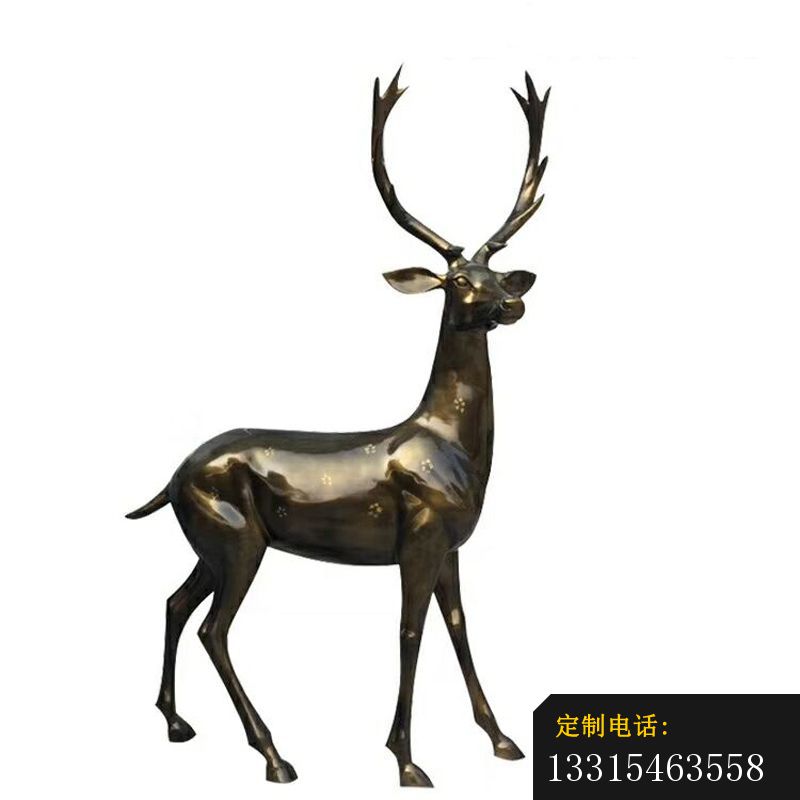 铜雕梅花鹿，公园动物铜雕 (4)_800*800